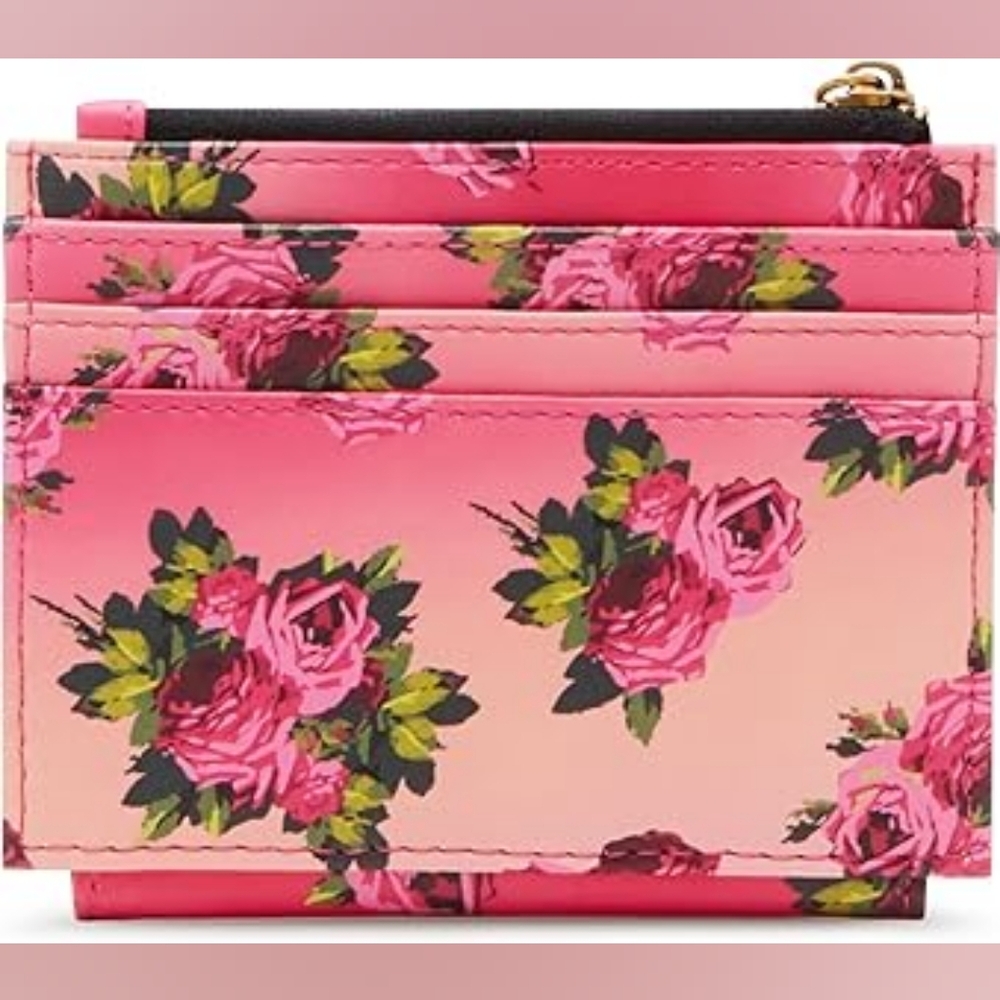 BETSEY JOHNSON Leopard Floral Bifold Compact Wallet NWOT - Picture 2 of 4